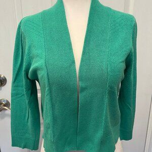 RN Studio green shrug, 3/4 sleeve shrug